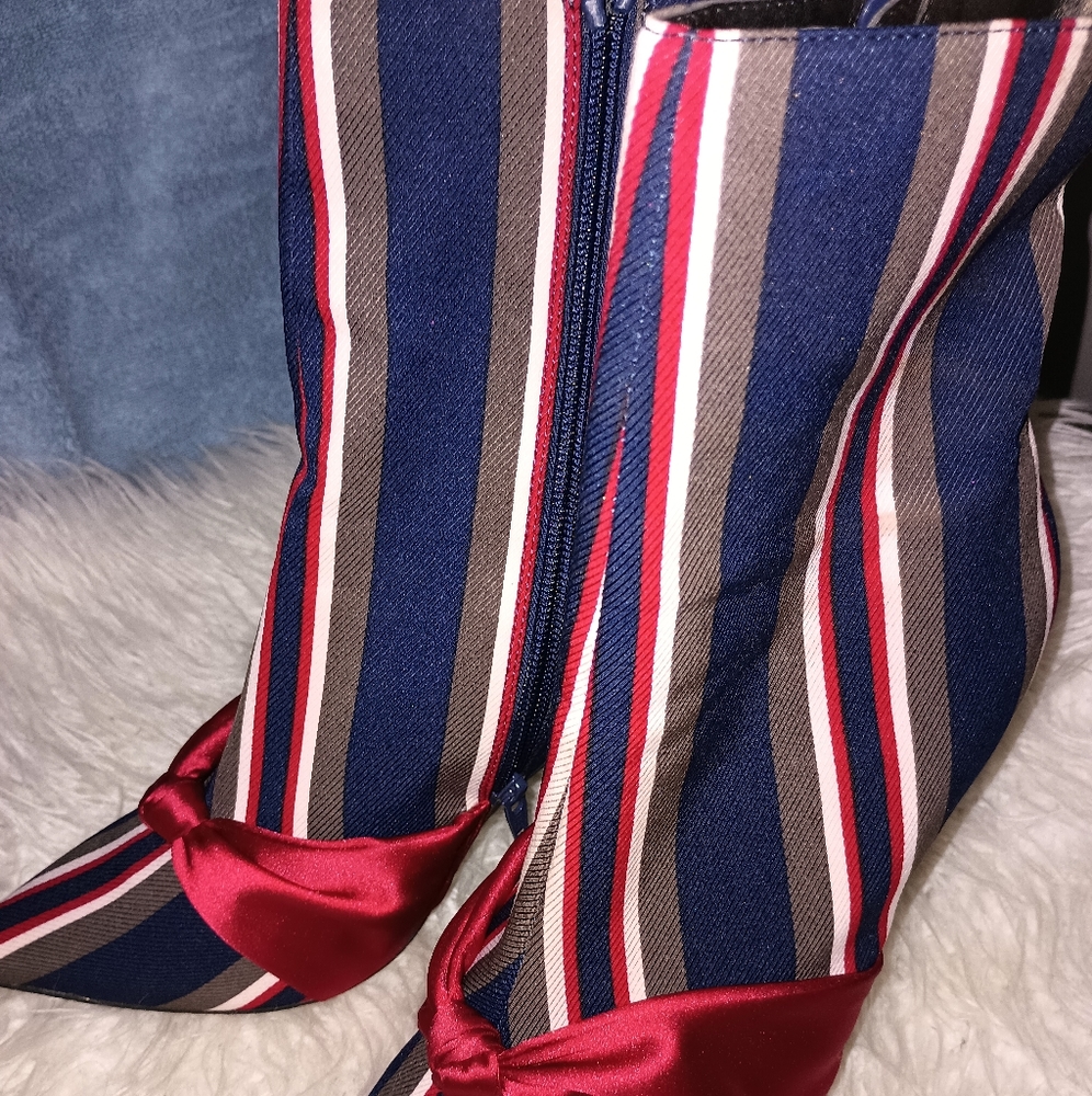 ASOS Design Evy striped bow booties